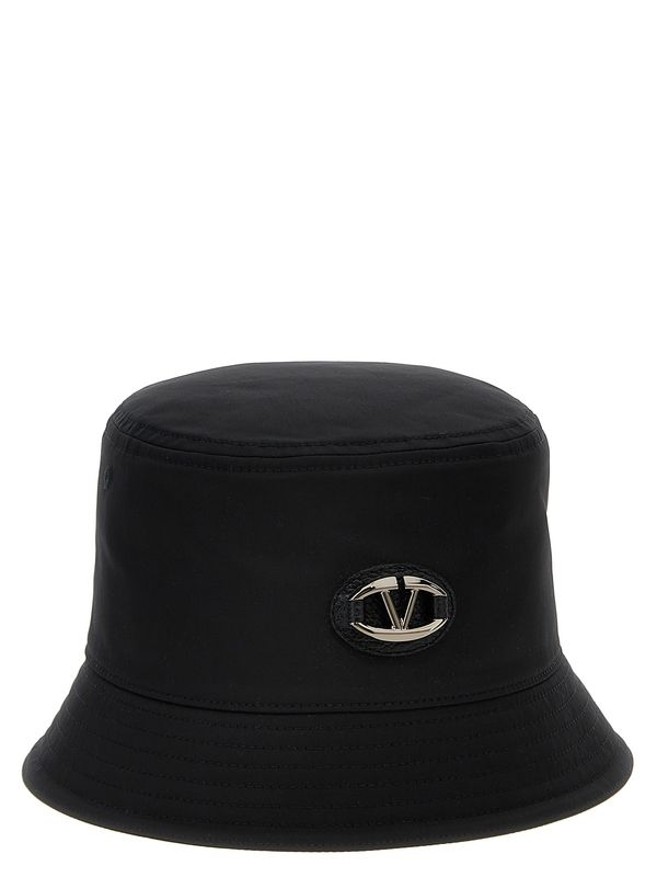 V Logo Decorated Bucket Hat