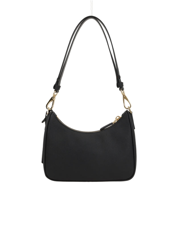 Triangle Logo Saffiano Leather Shoulder Bag