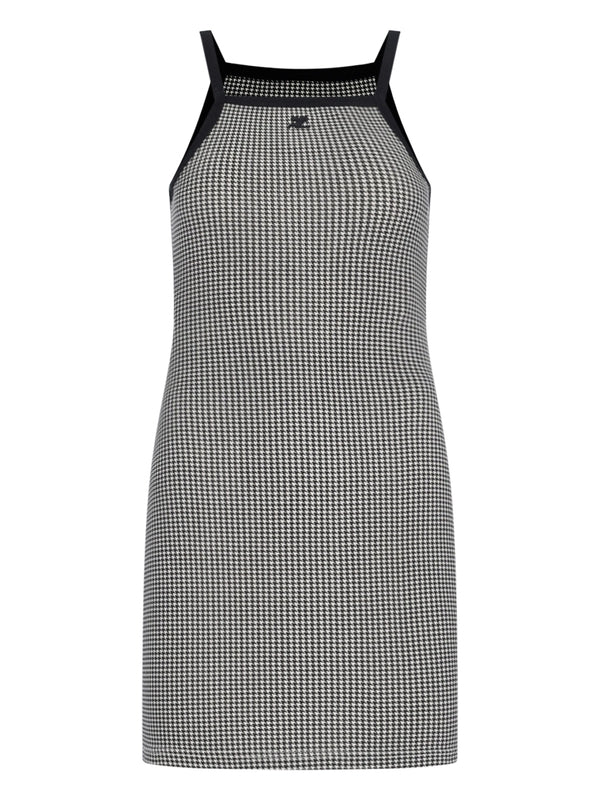 Courrèges - Logo Houndstooth Cotton Dress - Jente