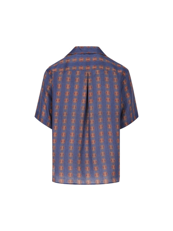 All-over Pattern Linen Shirt