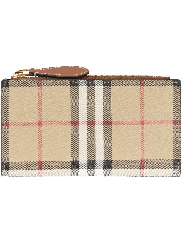 Beige Check Bifold Wallet