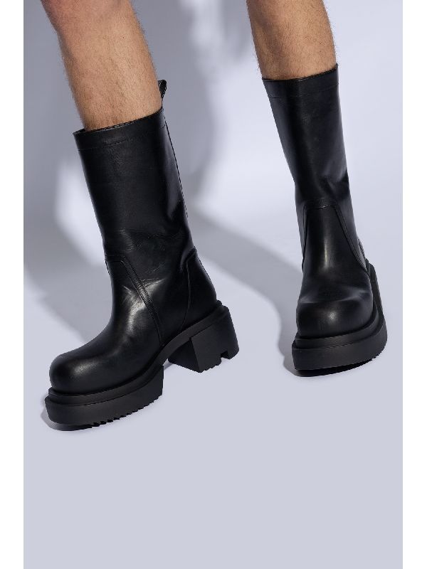 Platform Leather Mid Boots