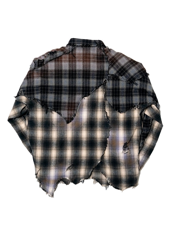 Vintage Effect Black Check Shirt