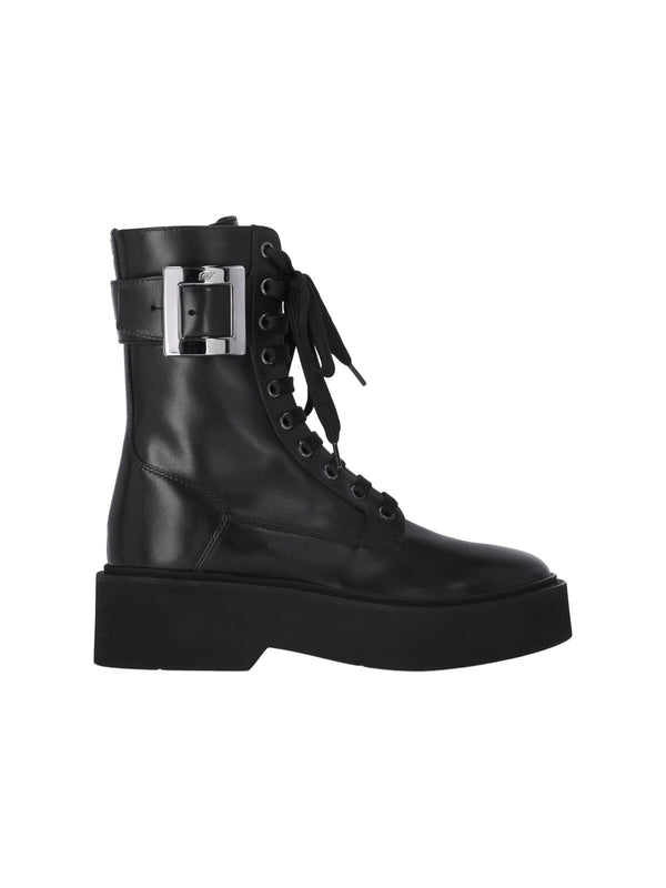 Vivier Rangers Leather Lace-Up Boots