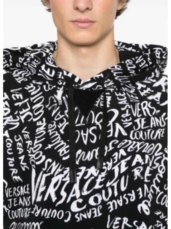 All-Over Logo Lettering Cotton Hoodie