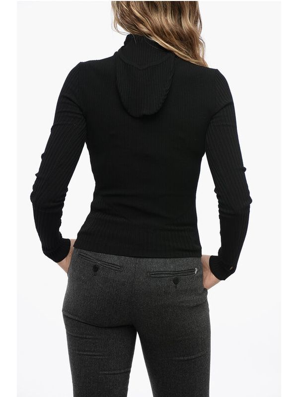 Viscose Blend Rib Hood Knit