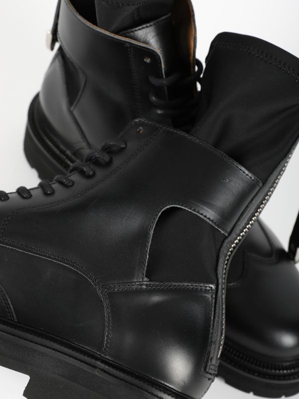 Embellishment Detail Leather Lace-up Boots