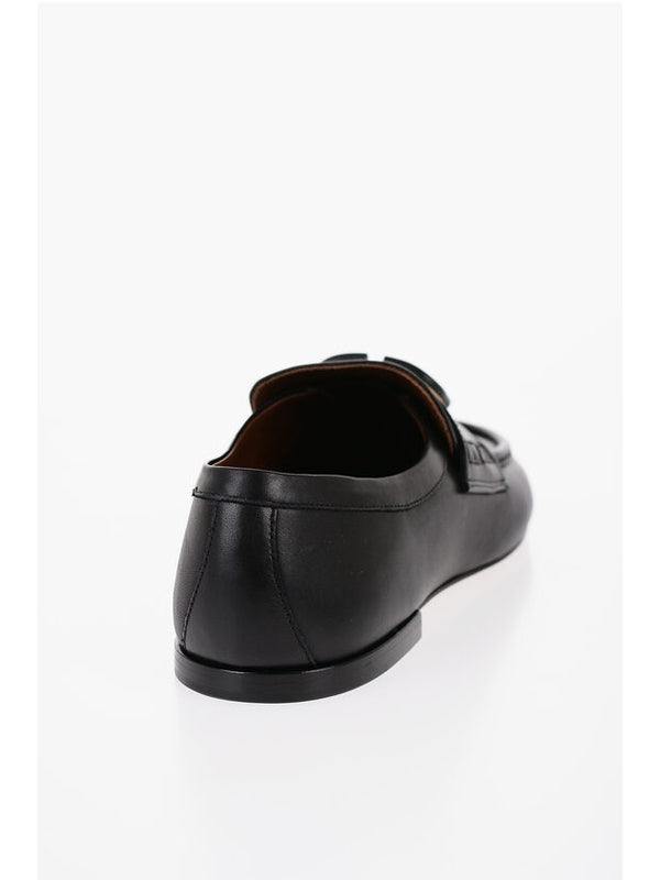 V Logo Calfskin Loafers