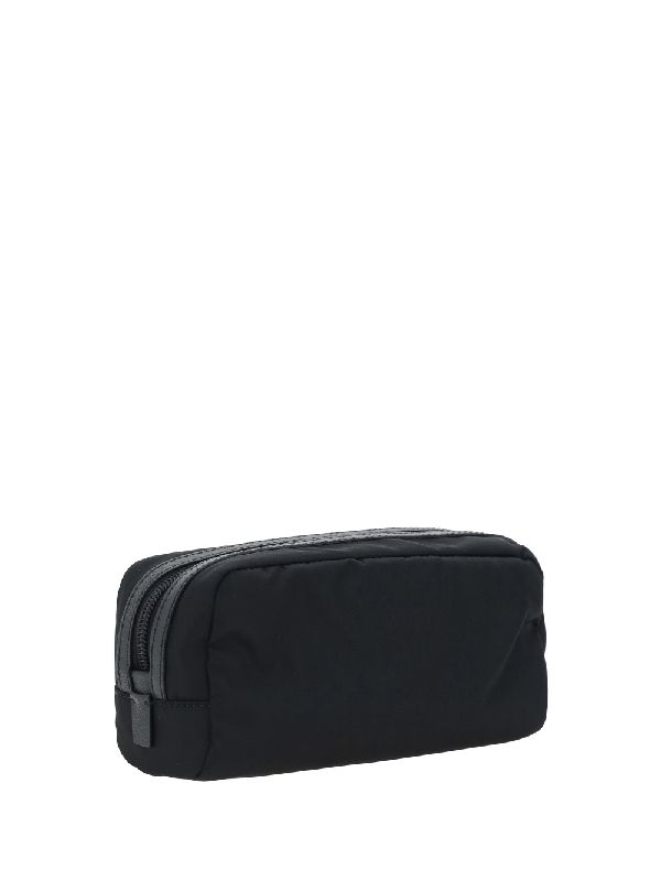 Triangular Logo Black Cosmetic Pouch