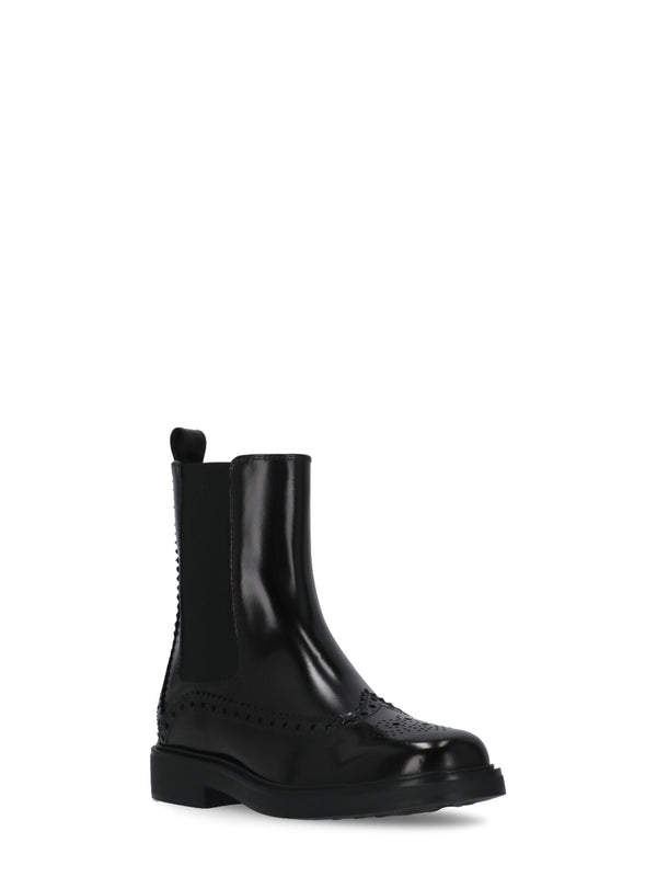 Black Leather Chelsea Boots - Jente