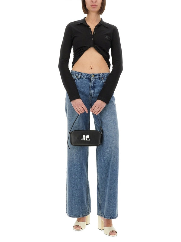 Twist Cotton Crop Polo Shirt