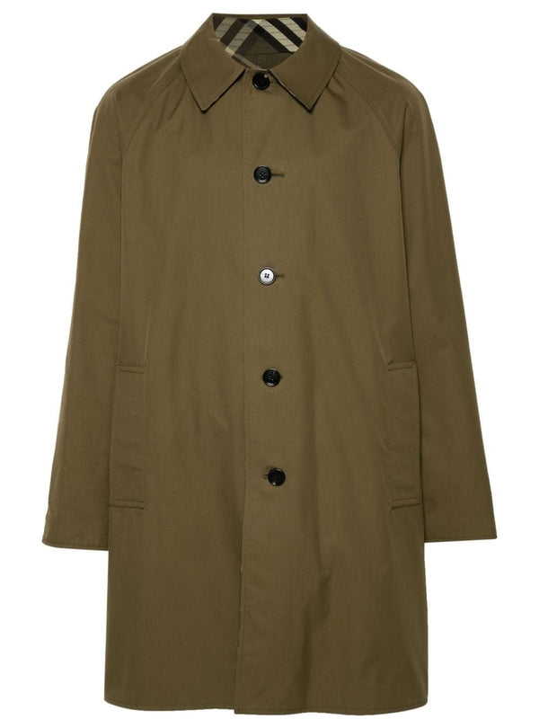 Check Pattern Reversible Trench Coat