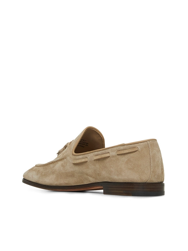 Beige Tassel Calfskin Loafers