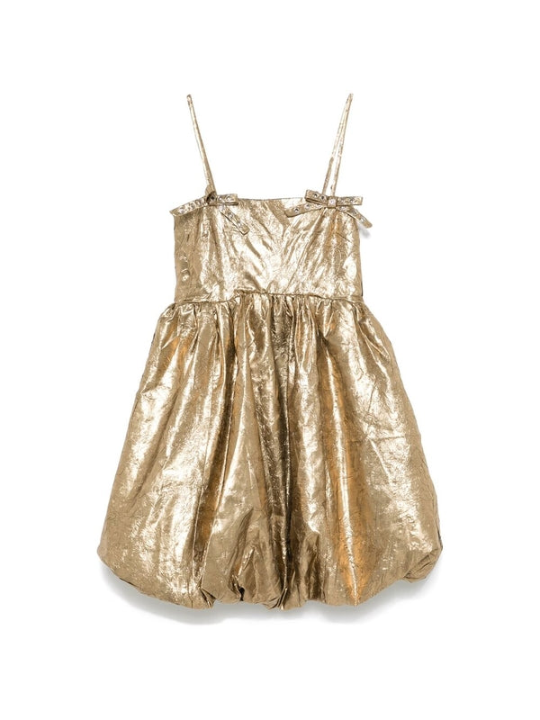 Bow Detail Metallic Sleeveless
  Dress