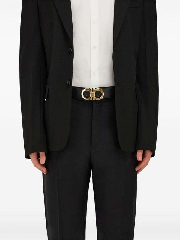 Double Gancini Reversible Leather Belt