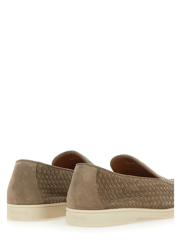 Woven Leather Slip-On Loafers