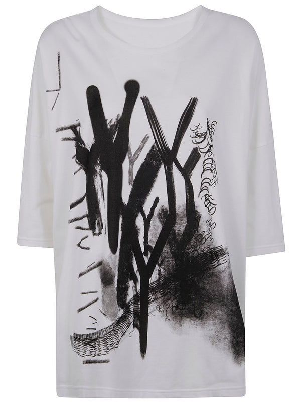 Yohji Yamamoto White Short-Sleeved T-Shirt