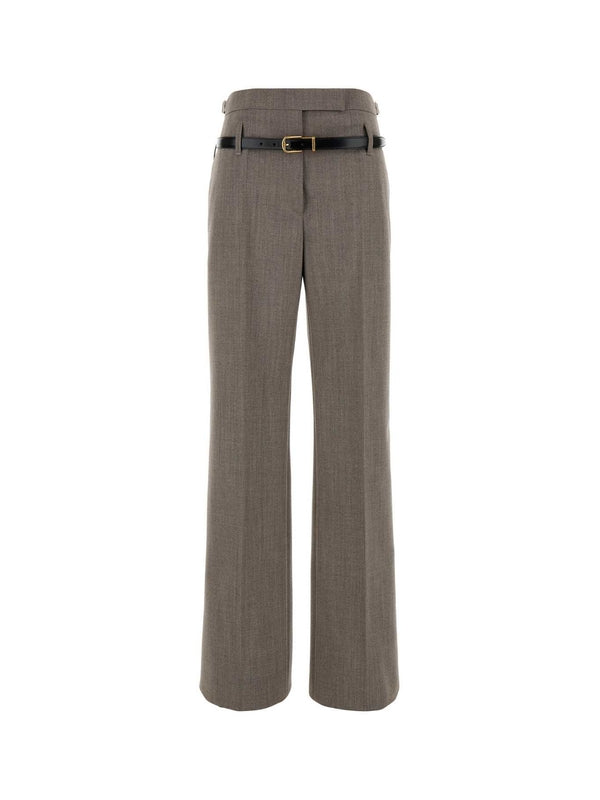 Belt Wool Blend Pants