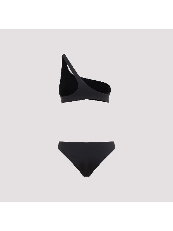 Stamp Logo One-Shoulder Bikini Set