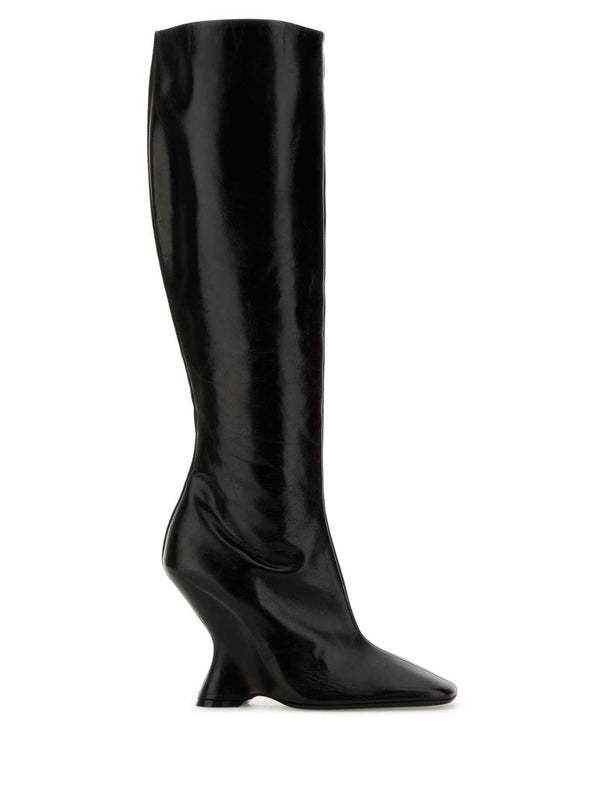 Black Leather High Boots