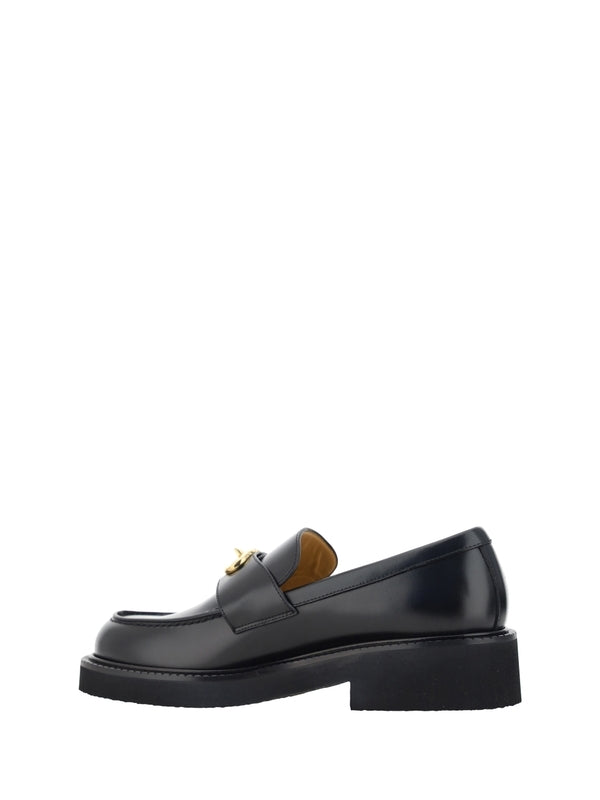 V Logo Leather Loafer