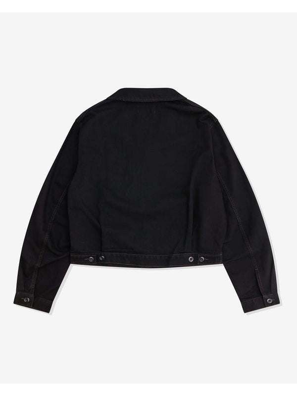 Stitched boxy fit denim jacket