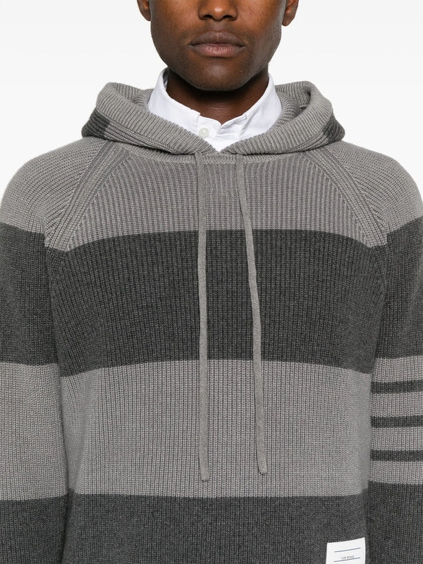 4-Bar Stripe Cashmere Knit Hood