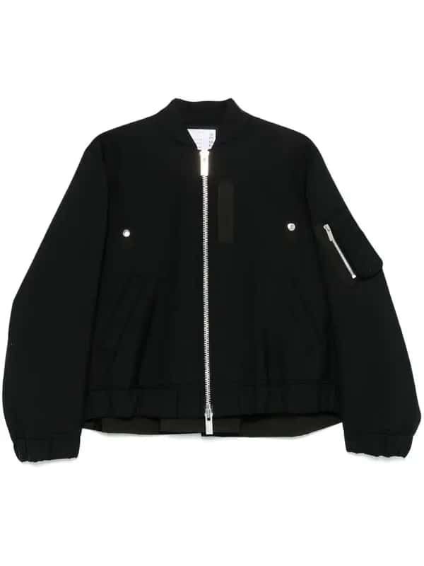 Back Pleated Bomber Jacket