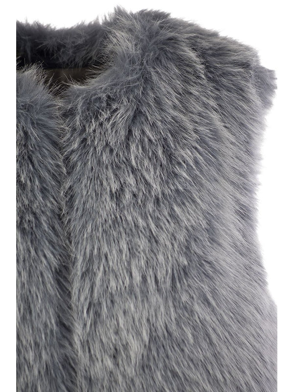 Collarless Fur
  Vest