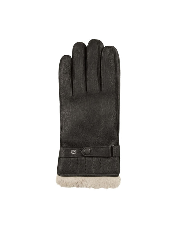 Black Shearling Leather Gloves