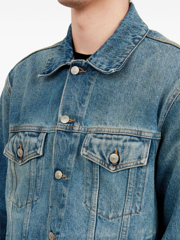 Back Stitch Washing Cotton Denim Trucker Jacket