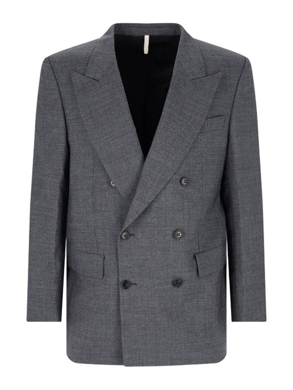 Gray Wool Double-breasted Jacket