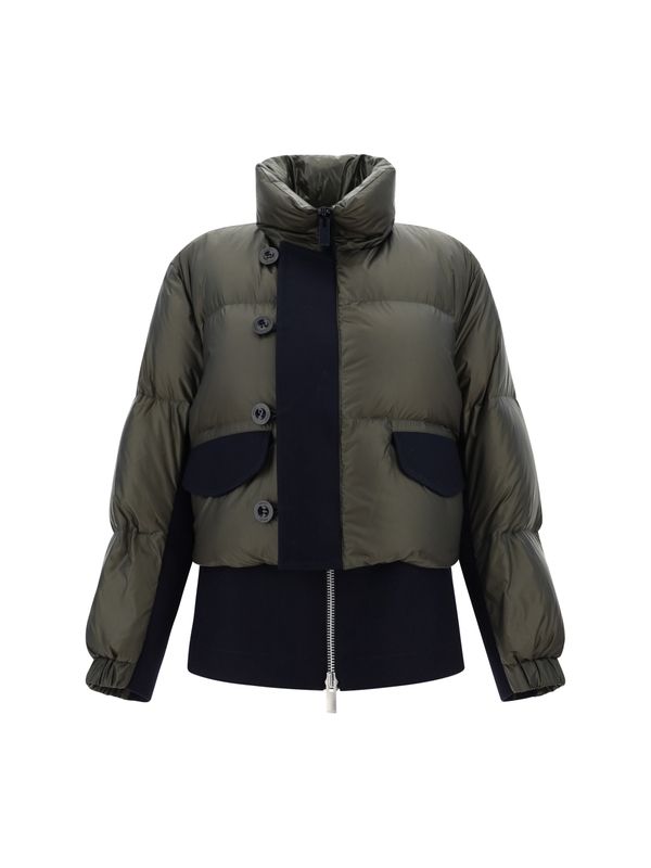 Wool Insert High-neck Nylon Puffer