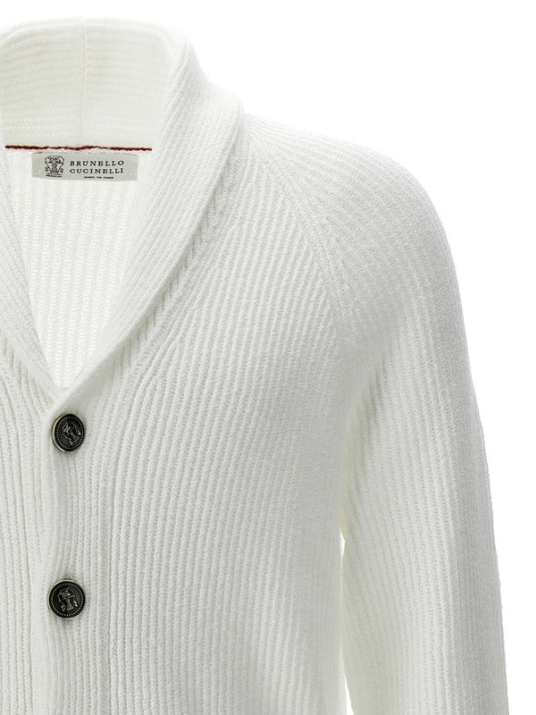 Shawl Collar
  Ribbed Cotton Cardigan