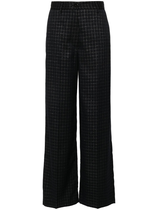 Check Pattern Straight Pants