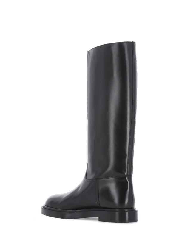 Black Leather High Boots