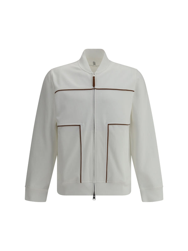 White Cotton Bomber Jacket