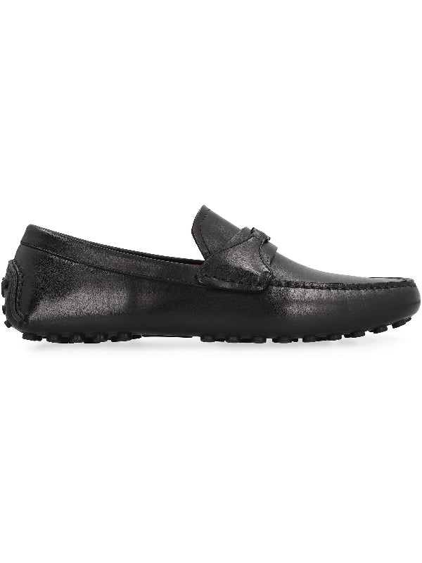 Gancini Ornament Leather Driving Shoes