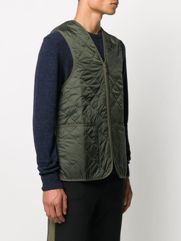 Inner Check Quilted Zip Vest