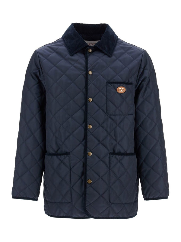 V Logo Patch Quilted Jacket