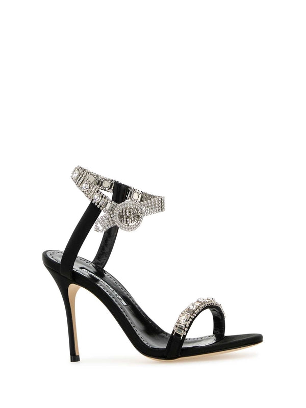 Asasan Crystal Satin Sandal Heels