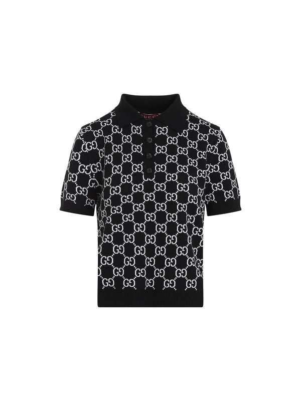 GG Logo Wool Blend Polo Shirt