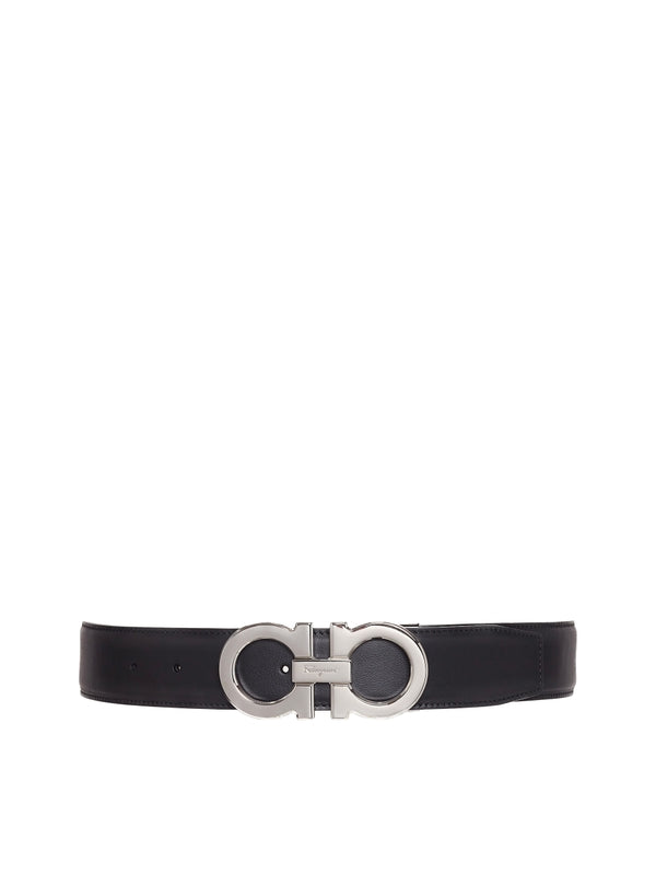 Gancini Buckle Reversible Leather Belt