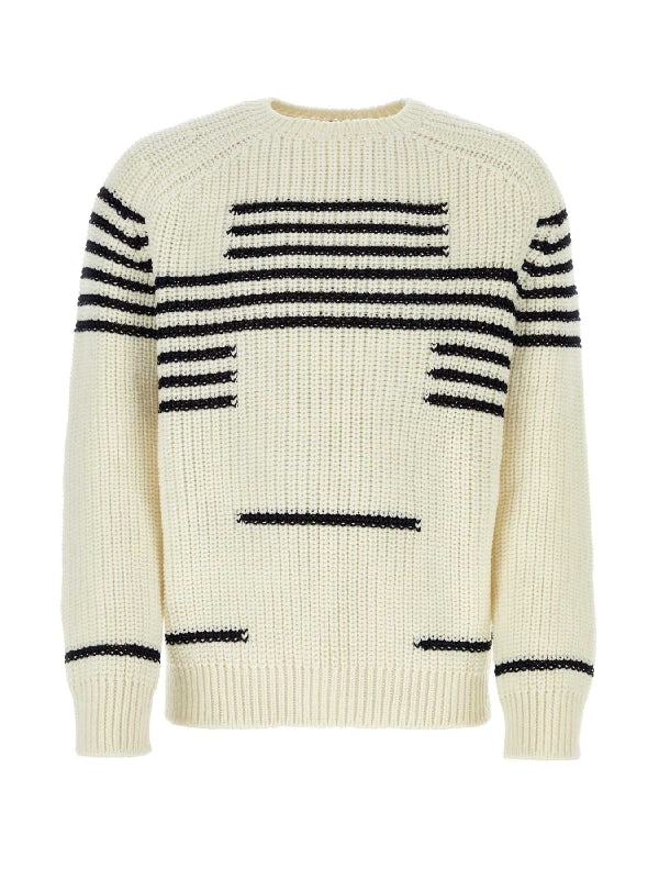 ストライプウールニット