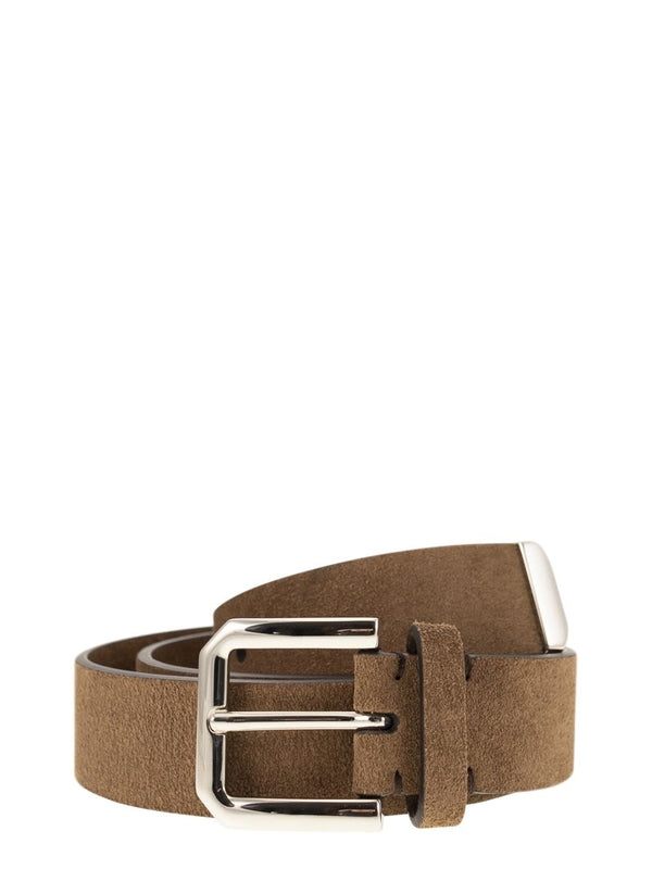 Square Buckle Suede Belt