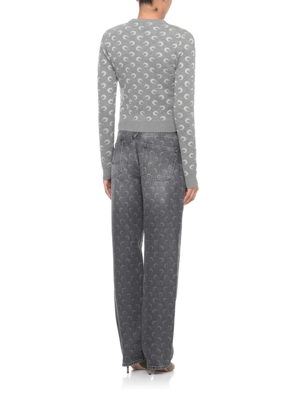 Marine Serre Grey Cardigans