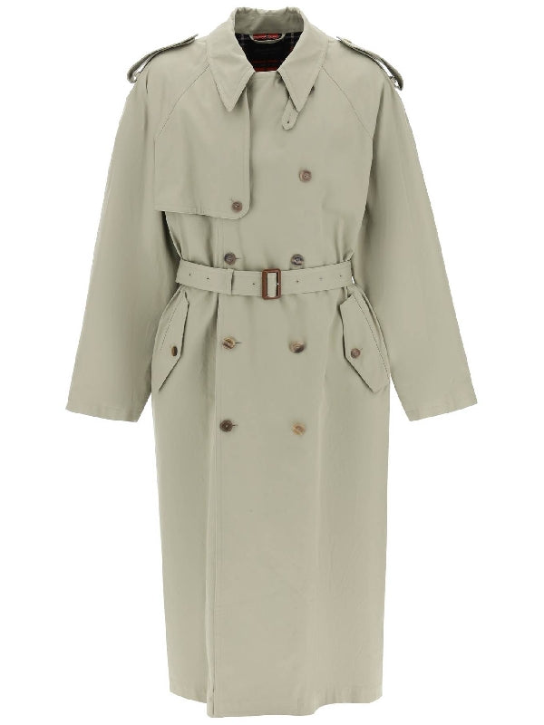 Belted Cotton Trench Overcoat