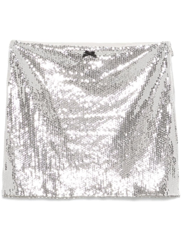 Allover Sequin Bow Mini Skirt