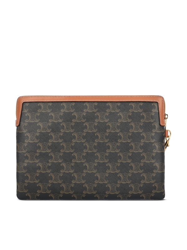 Triomphe Logo Canvas Clutch