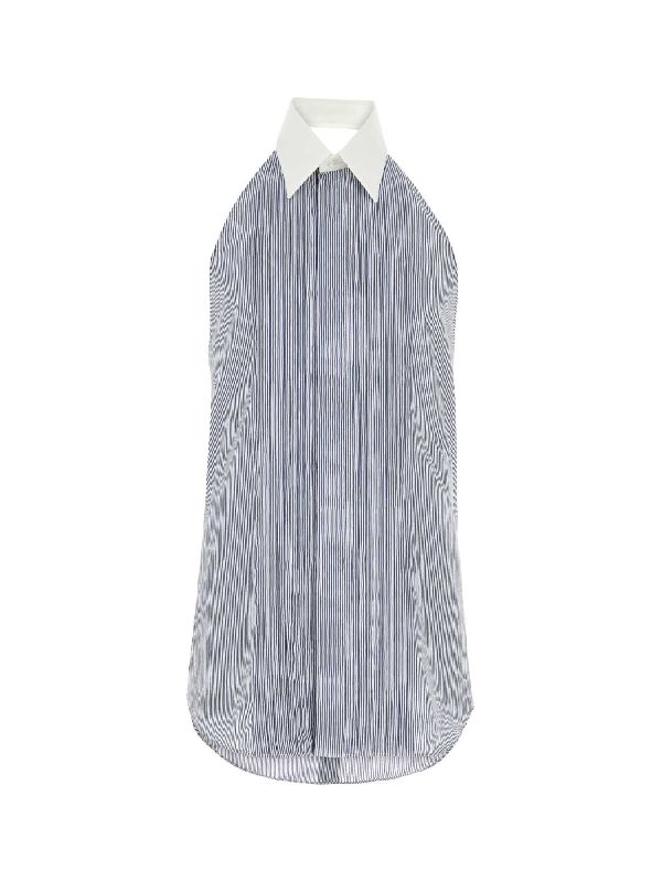 Stripe Backless Shirt